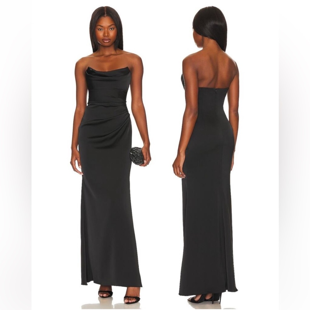 Katie May Taylor Gown in Black Satin